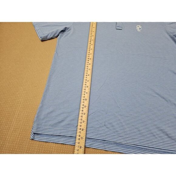 Peter Millar Pilot Mill Polo Mens Medium Pima Cotton Blue Striped Soft - Picture 5 of 11